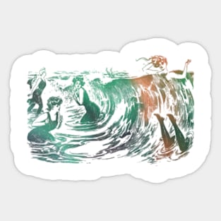 Fish In The Sea In Northern Lights Sticker